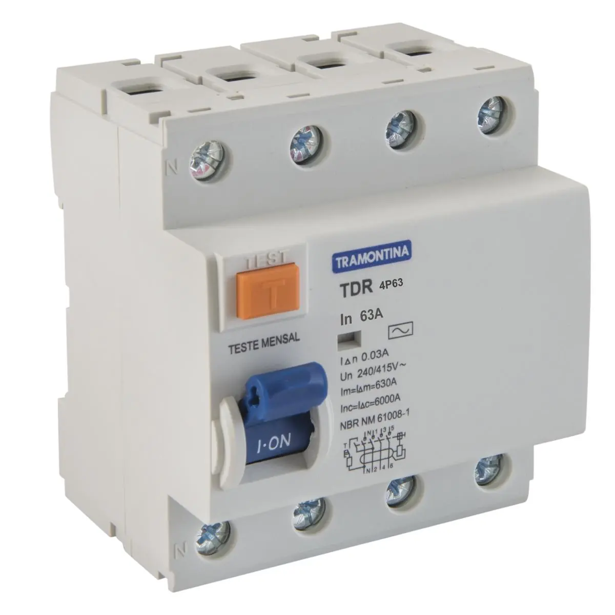 Interruptor Tdr-63 4p 63 A 30 Ma 6 Ka Tramontina