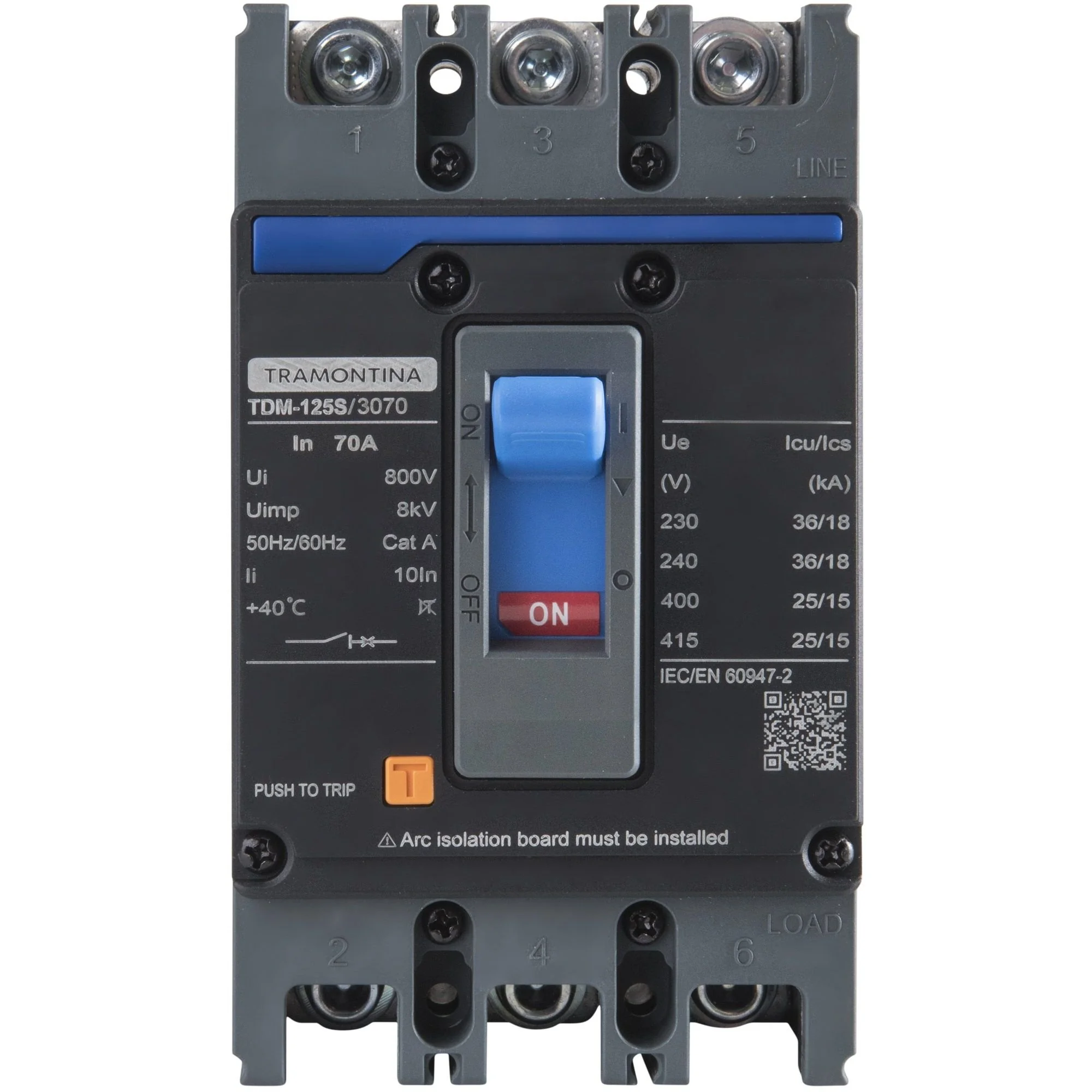 Disjuntor Caixa Moldada Tdm-125s 3070 3p 70a 36ka Tramontina