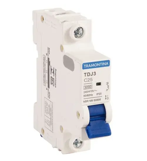 Disjuntor Tdj3 Monopolar C 25a 3ka Tramontina - Unico