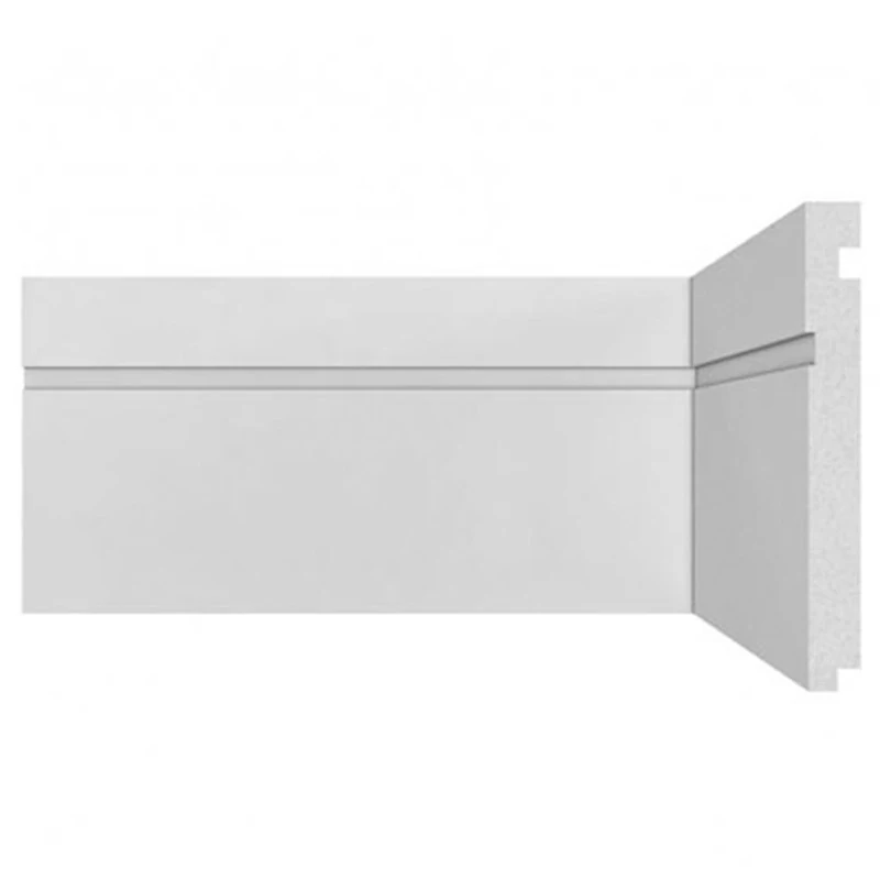 Rodapé De Poliestireno Santa Luzia Moderna 503 15cm 503 Branco 150mm X 16mm X 2400mm