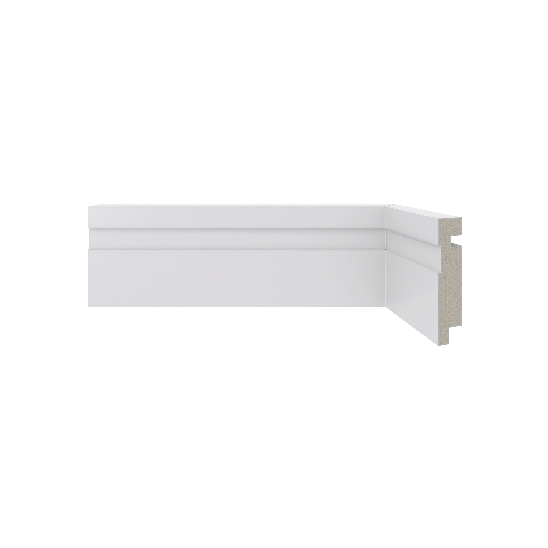 Rodapé de Poliestireno 456 Branco 240x7cm Santa Luzia