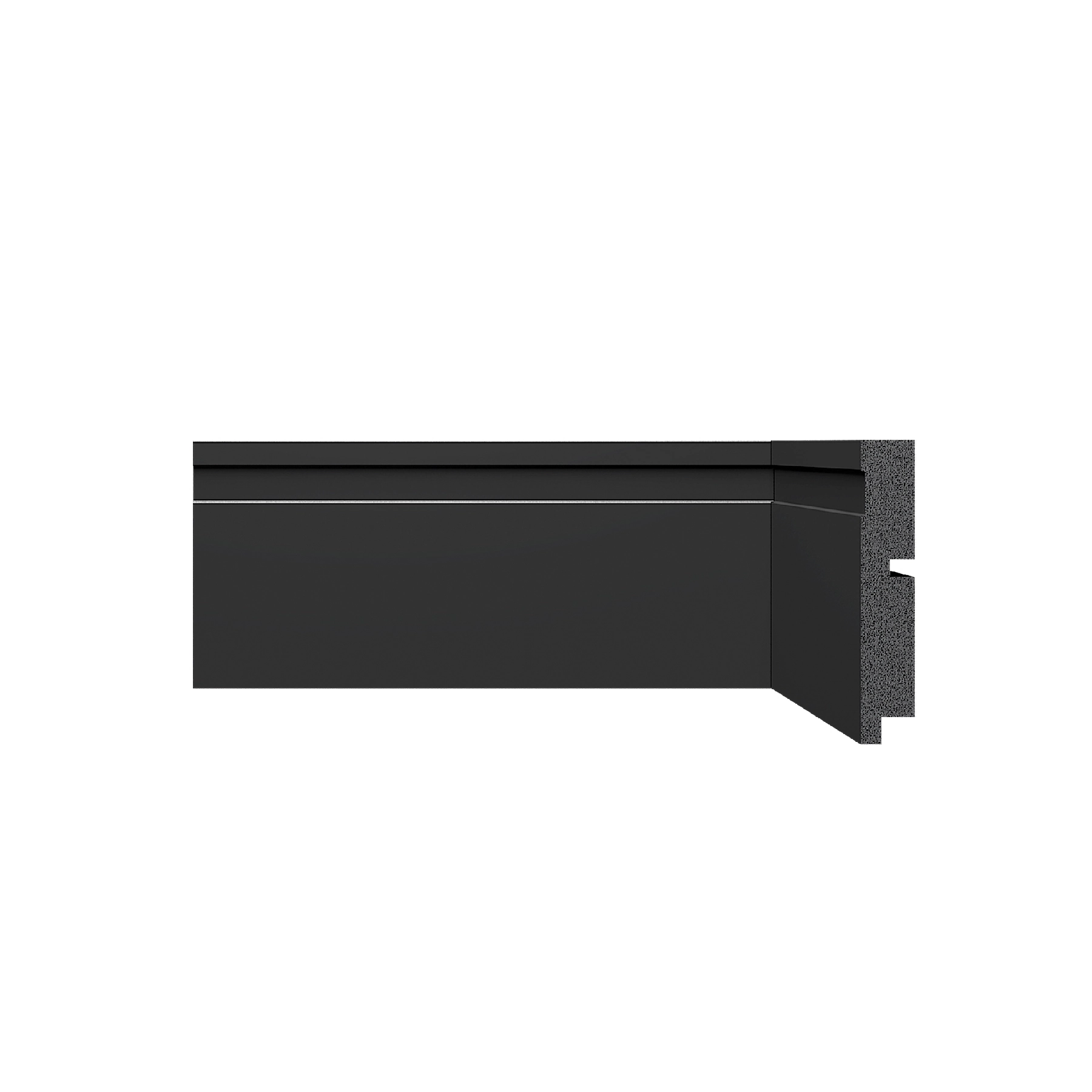Rodapé de Poliestireno 3457 Frisado Black 240x10cm Santa Luzia