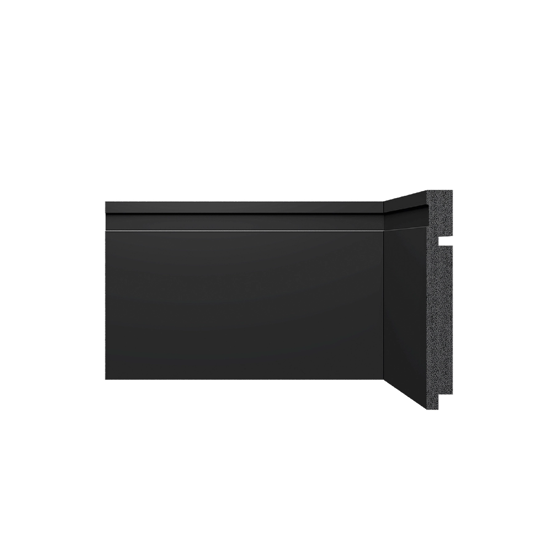 Rodapé de Poliestireno 3480 Frisado Black 240x15cm Santa Luzia