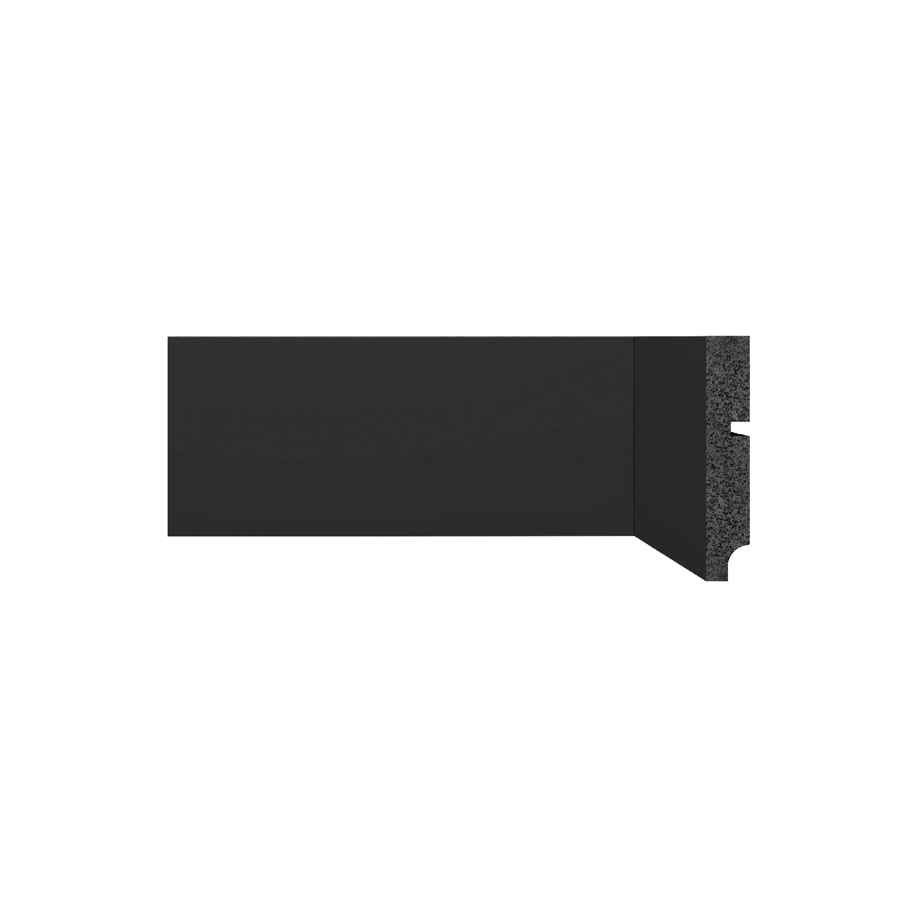 Rodapé de Poliestireno 3547 Liso Black 240x10cm Santa Luzia