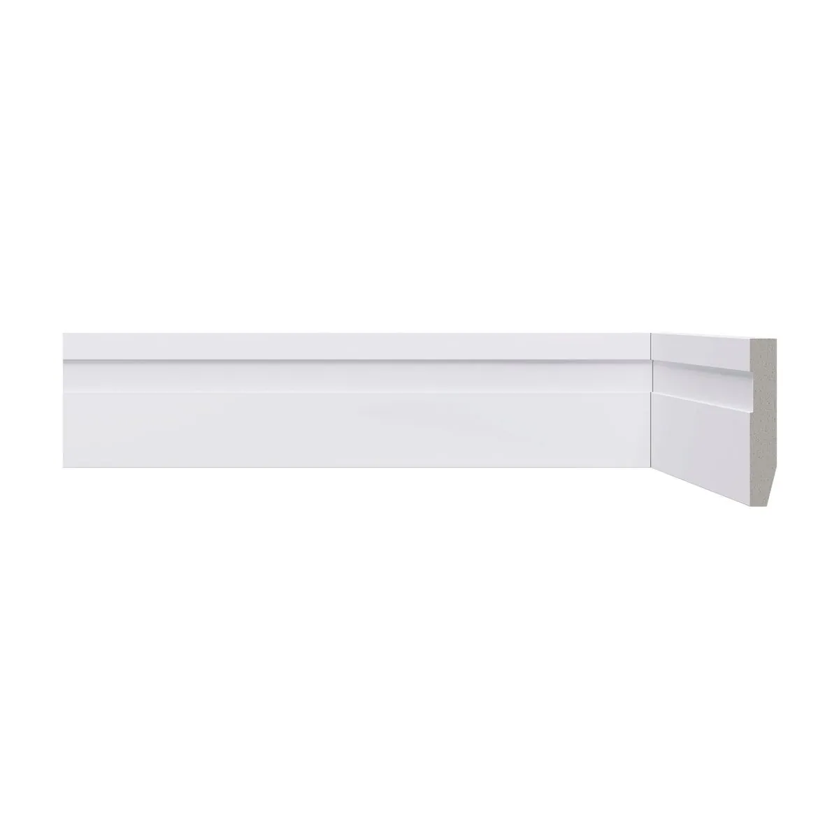 Rodapé LEV 52 Frisado Branco 240x5cm Santa Luzia