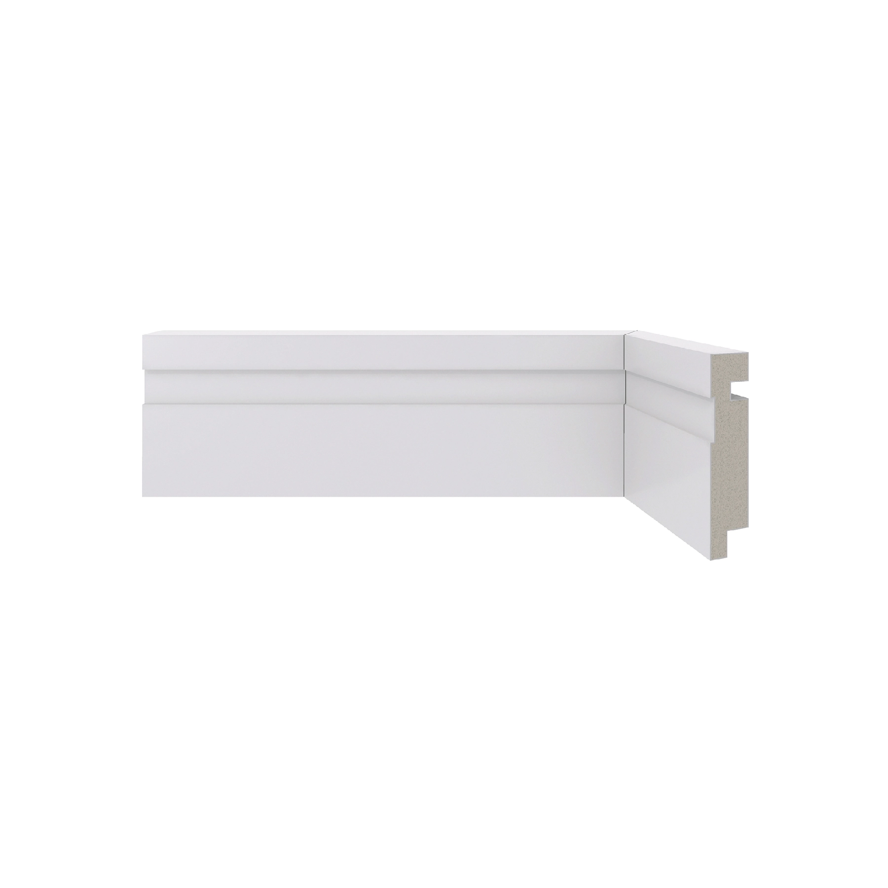 Rodapé de Poliestireno 456 Frisado Branco 240x7cm 5 Unidades Santa Luzia