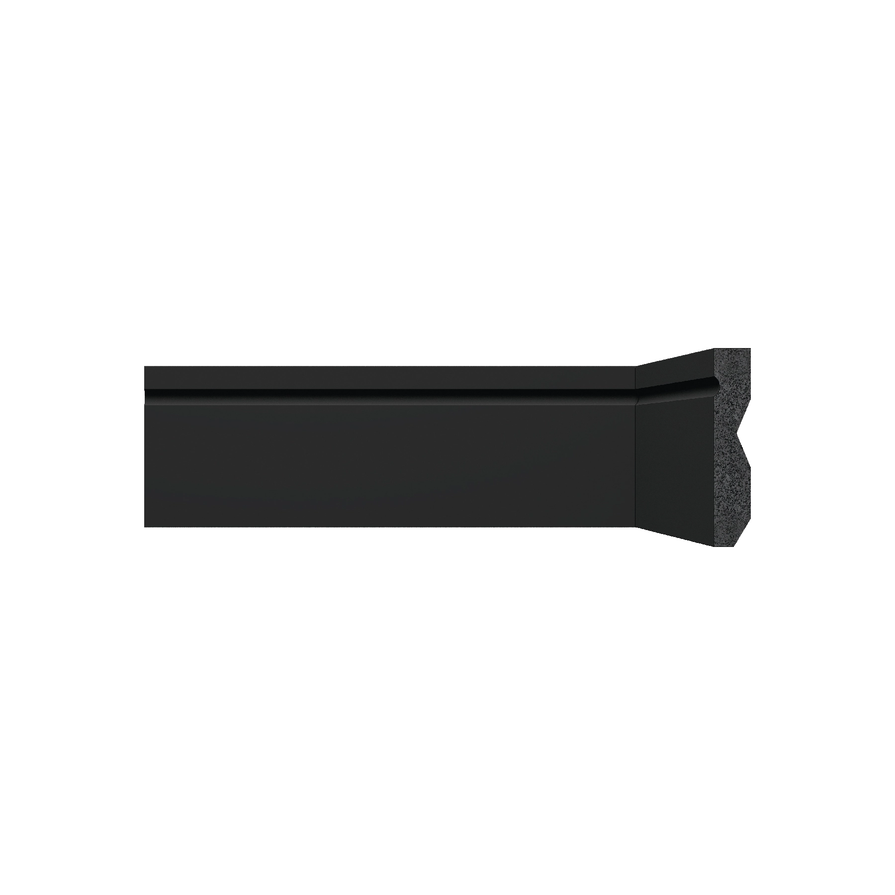Rodapé Poliestireno Slim Frisado Preto 240x7cm Artens