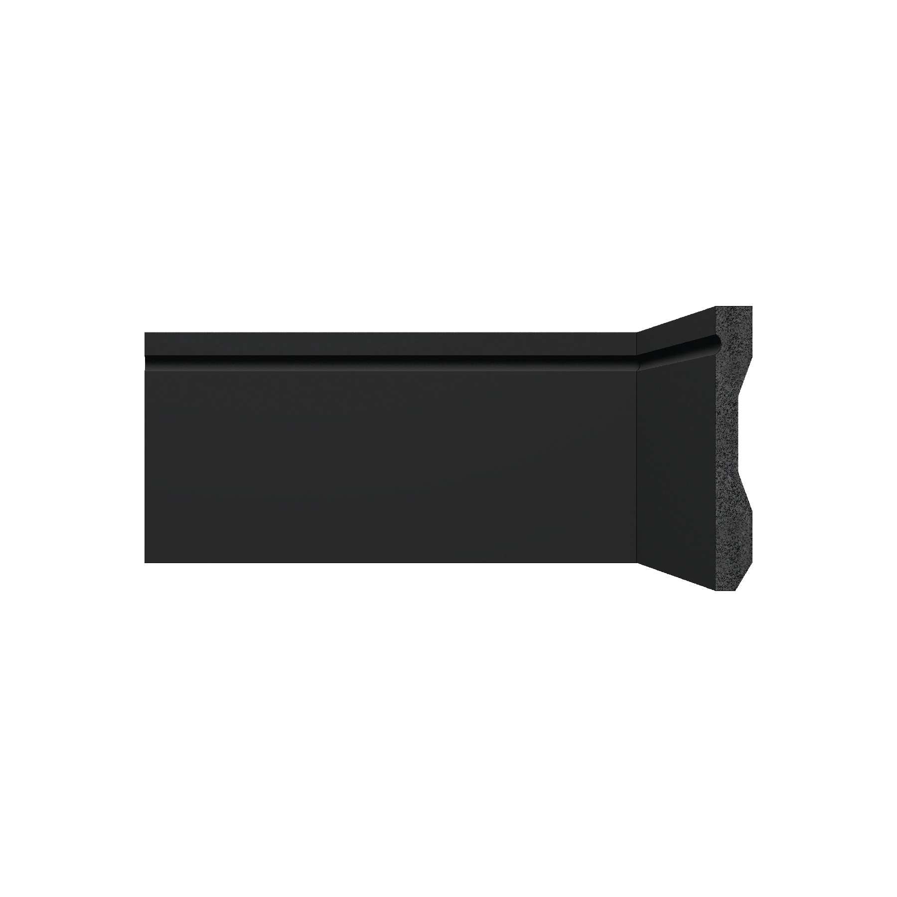 Rodapé Poliestireno Slim Frisado Preto 240x10cm Artens