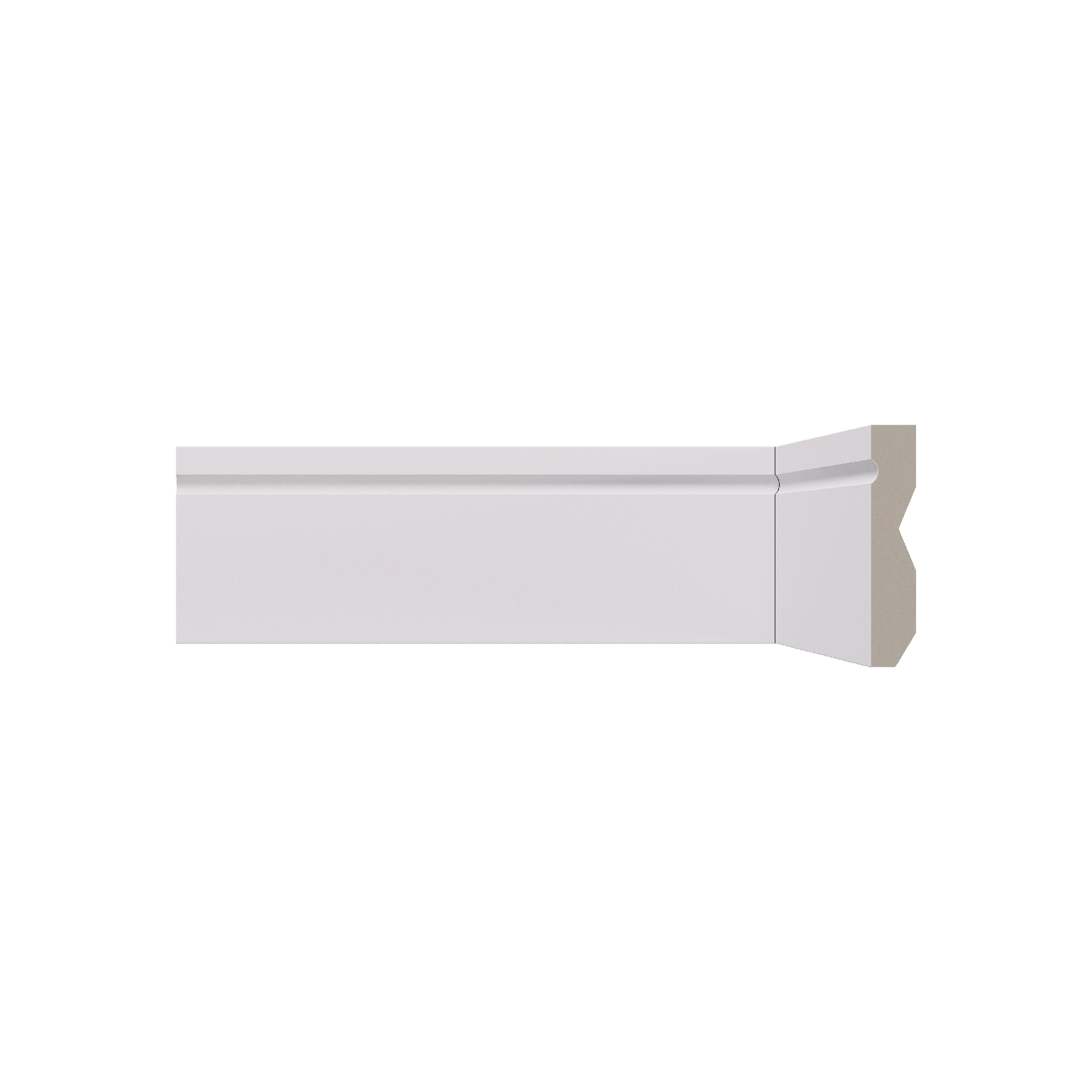Rodapé Poliestireno Slim Frisado Branco 240x7cm 5 Unidades Artens