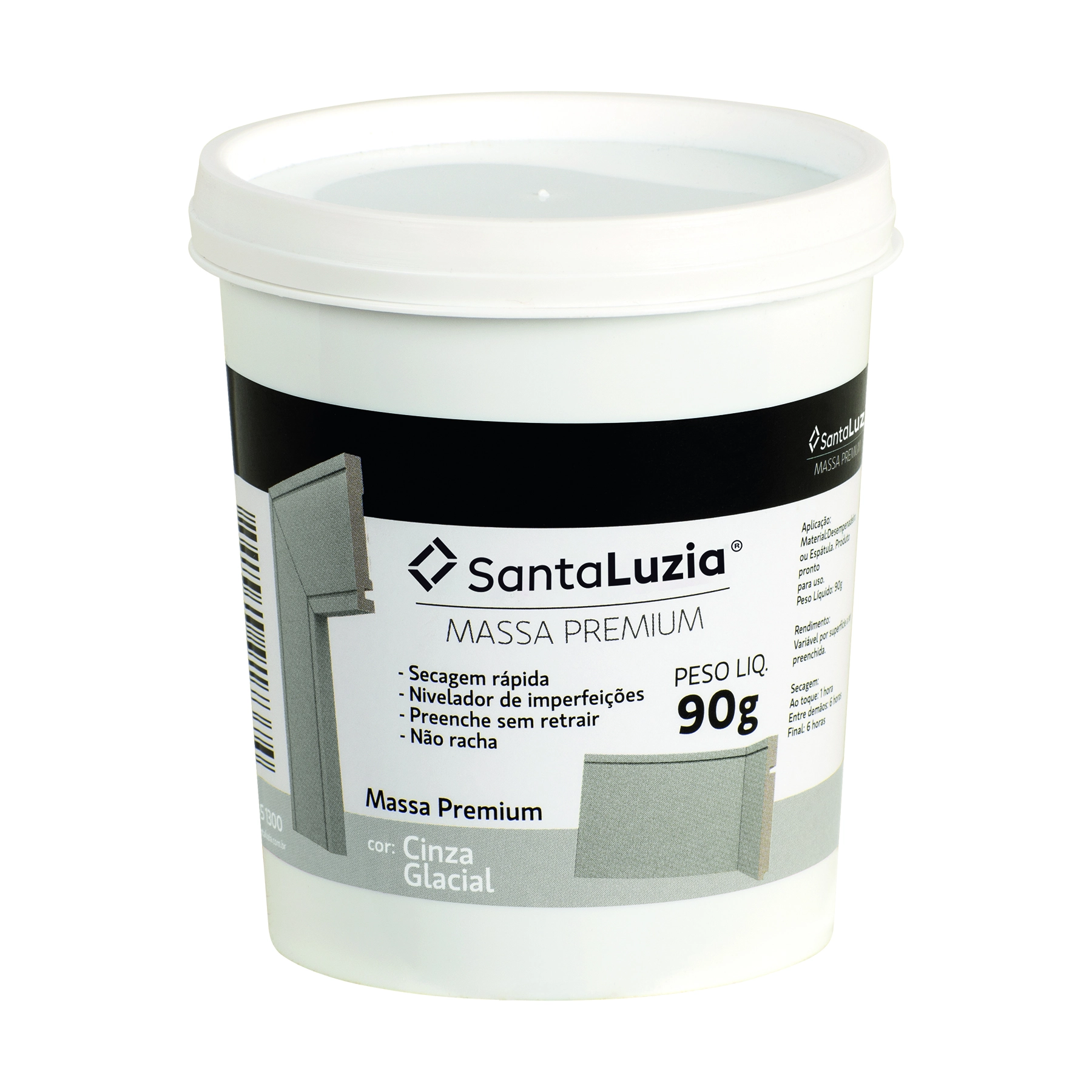 Massa Flex Premium Cinza Glacial 90g Santa Luzia
