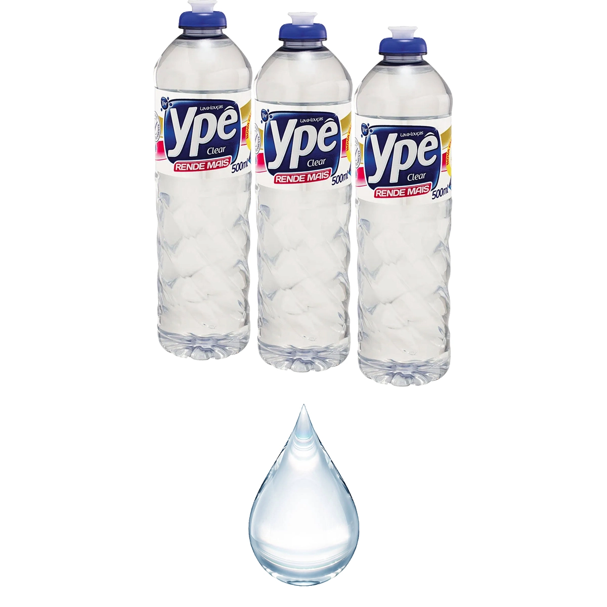 Detergente Lava Louças Ypê Clear Rende Mais 500ml Kit 3