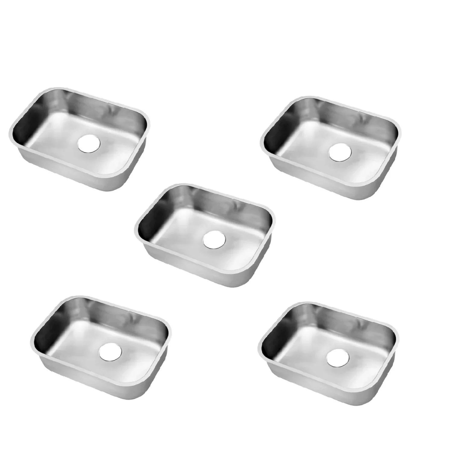 Cuba Inox De Embutir 47x32x15 Invicta Polido - 5 Peças Na Embalagem Inox