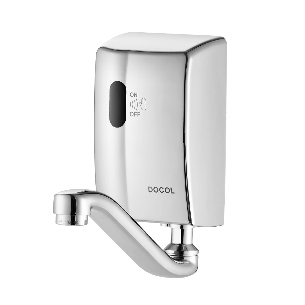 Torneira Automática de Parede para Banheiro com Bica Reta Cromada Zenit Docol