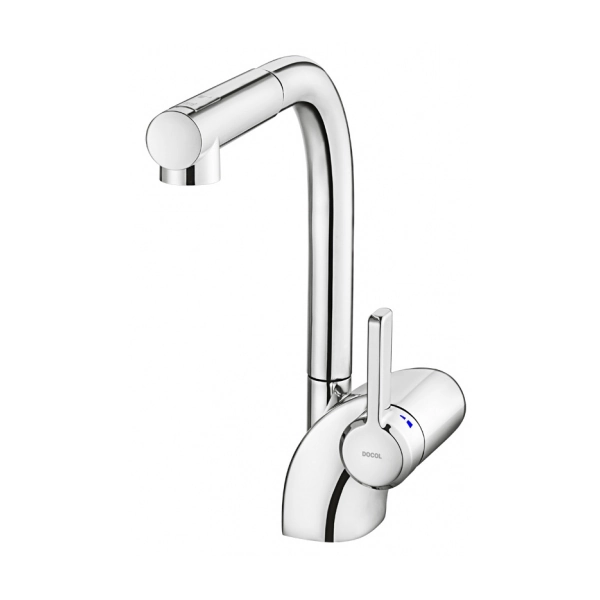 Torneira Monocomando Gourmet de Pia para Cozinha com Bica Alta Extensível Cromada Massima Docol