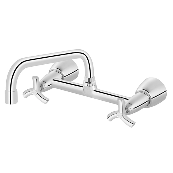 Torneira Misturador de Parede para Cozinha com Bica Reta Cromada Primor Docol