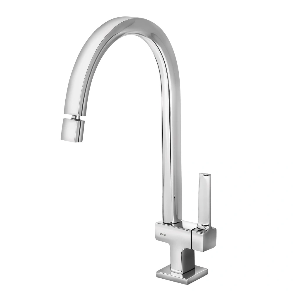 Torneira de Pia para Cozinha com Bica Alta Cromada Quad Docol