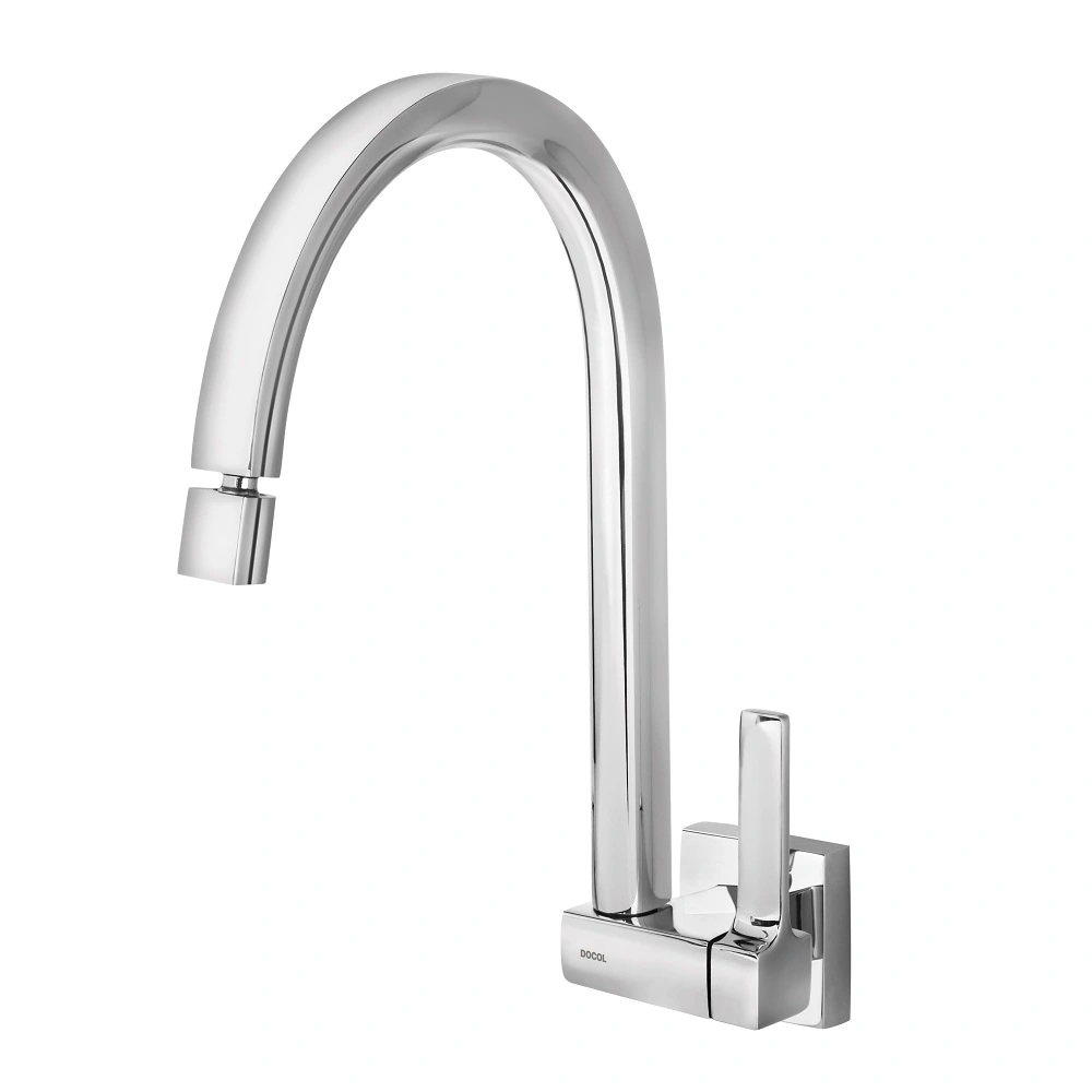 Torneira de Parede para Cozinha com Bica Alta Cromada Quad Docol