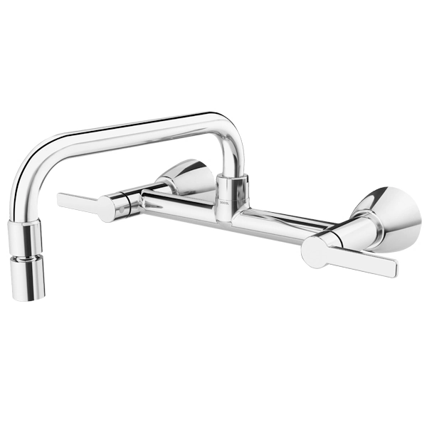 Torneira Misturador de Parede para Cozinha com Bica Reta Cromada Gali Docol