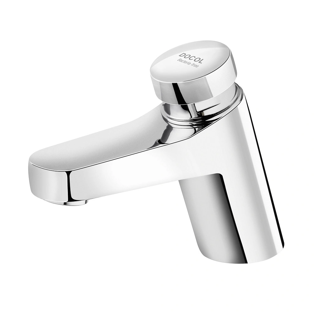 Torneira Automática de Pia para Banheiro com Bica Baixa Cromada Pressmatic com Regulador de Tempo Docol