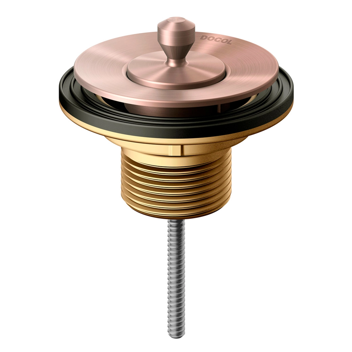 Válvula para Pia de Banheiro Curta com Tampa Metal Cobre Escovado 7/8" Docol