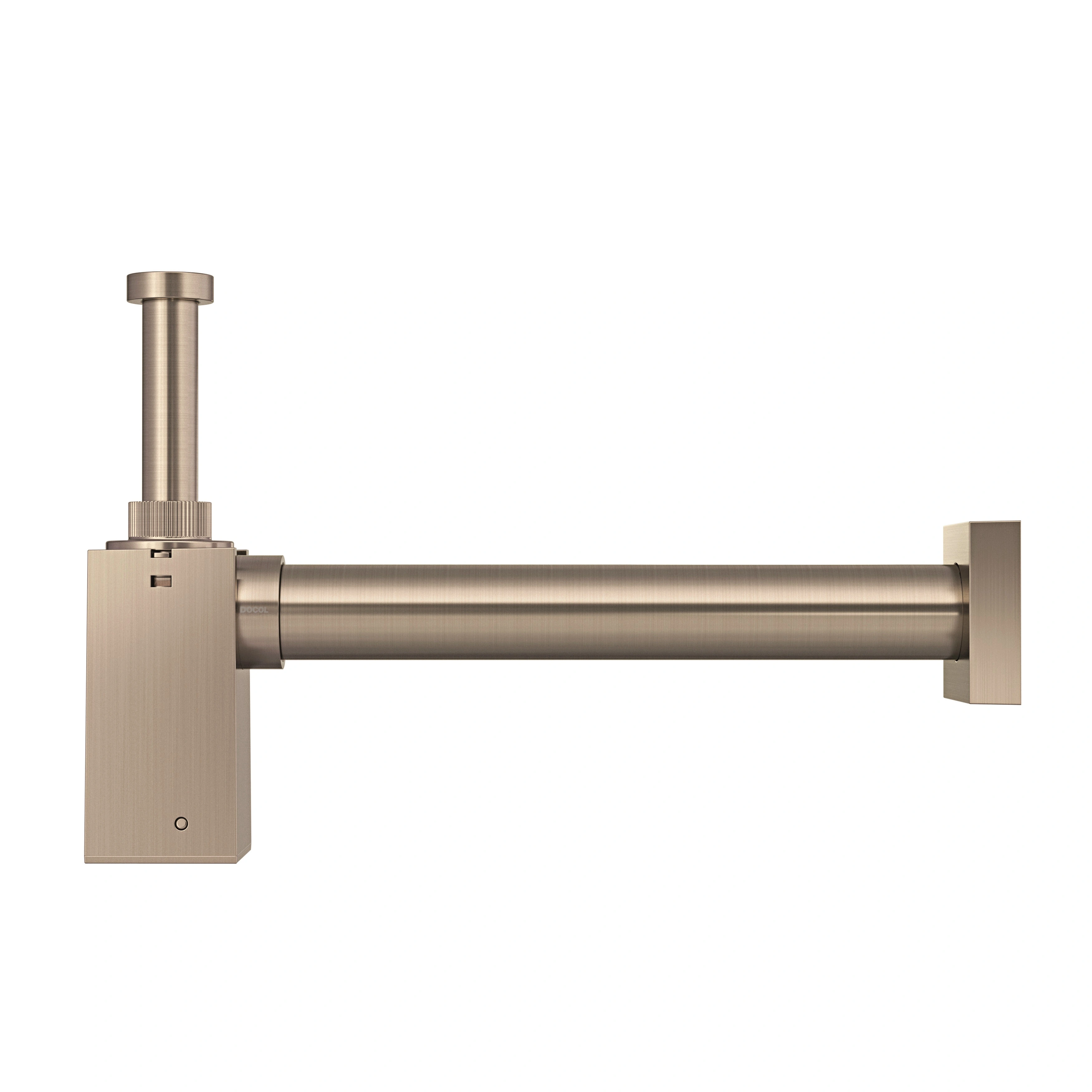 Sifão com Copo para Banheiro Metal Rígido Cobre Escovado Square Docol