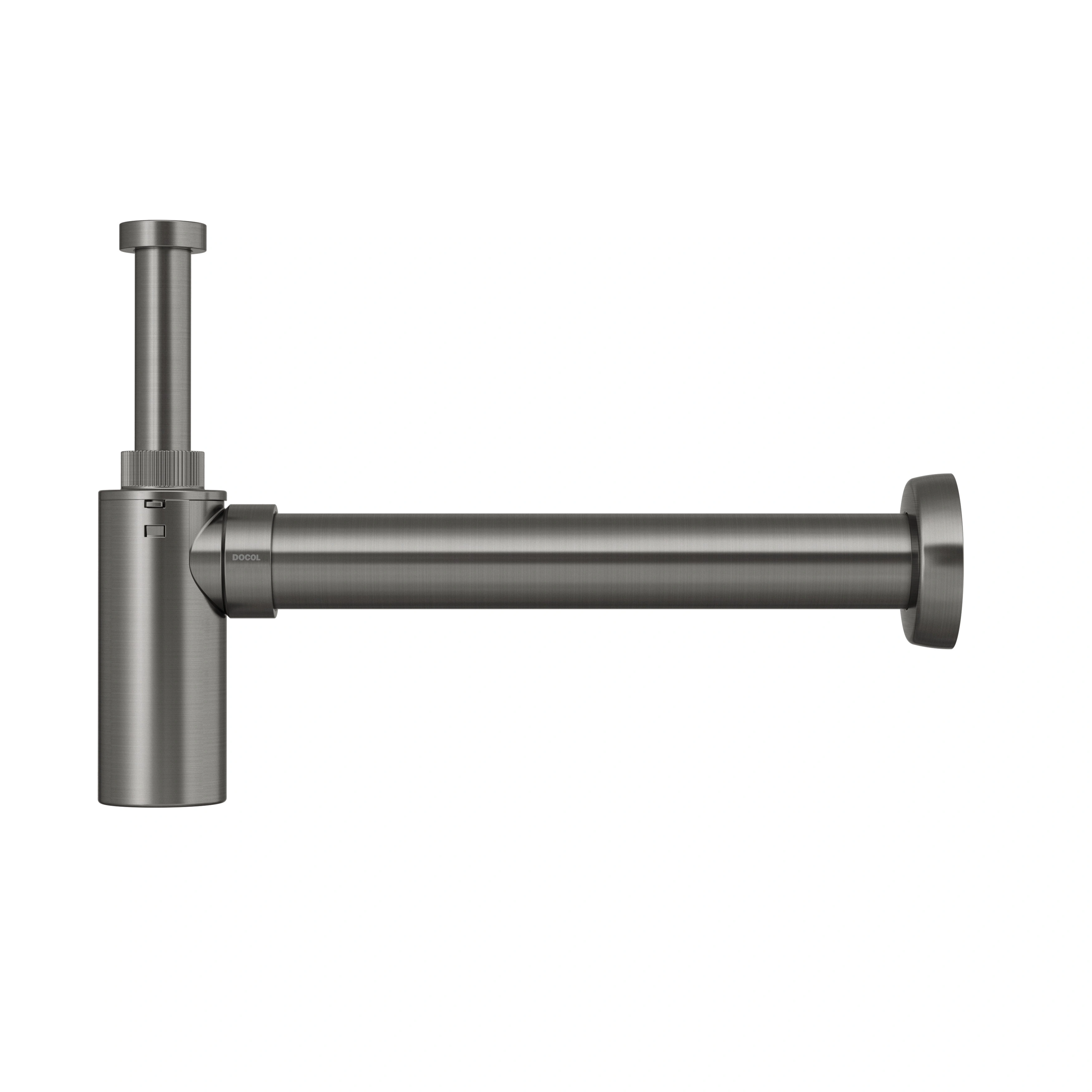 Sifão com Copo para Banheiro Metal Rígido Grafite Escovado Top Docol
