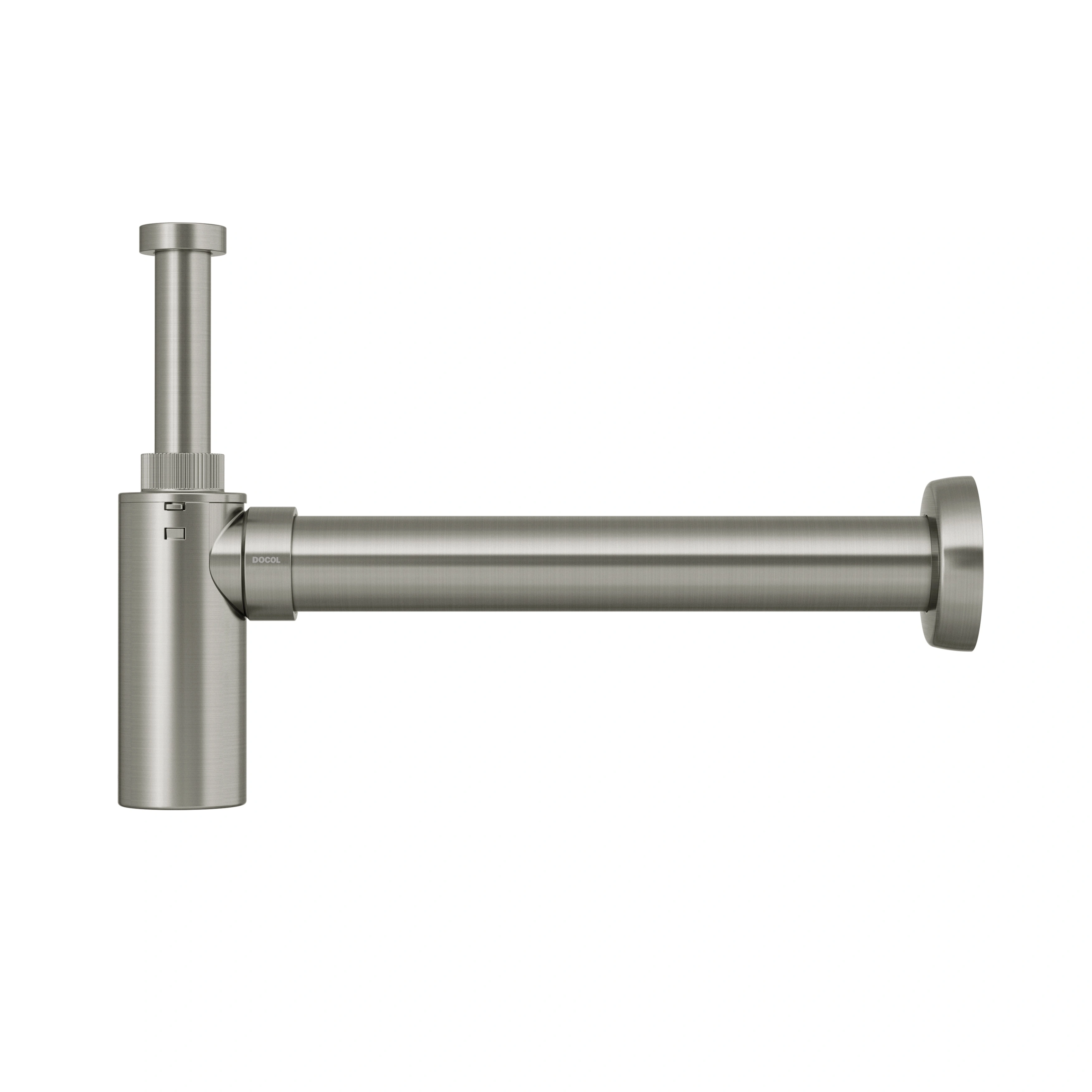 Sifão com Copo para Banheiro Metal Rígido Níquel Escovado Top Docol