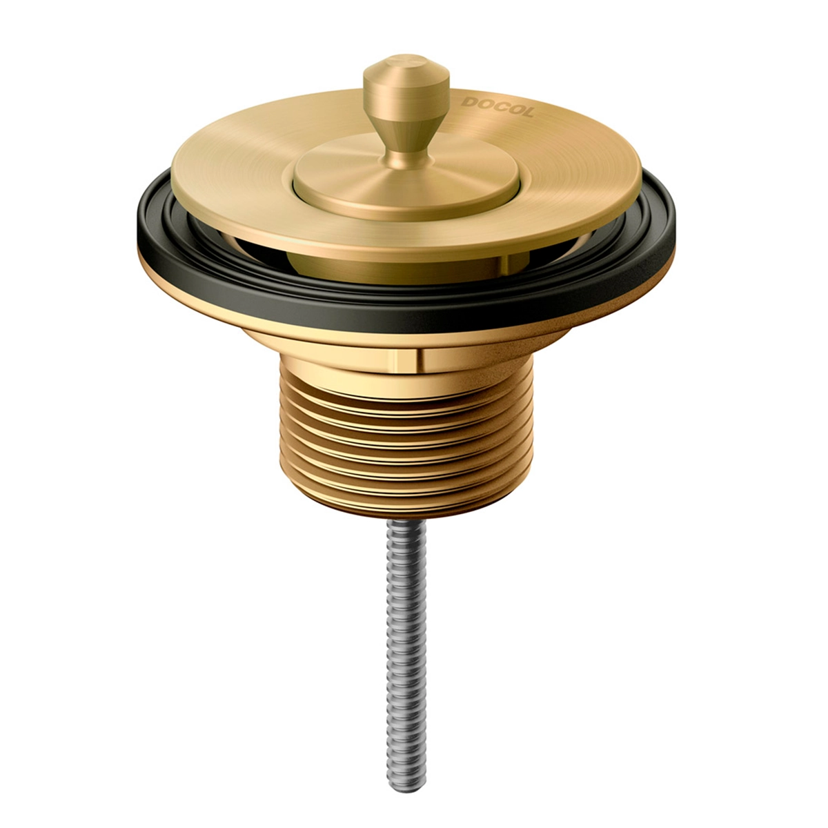 Válvula para Pia de Banheiro Curta com Tampa Metal Ouro Escovado 7/8" Docol