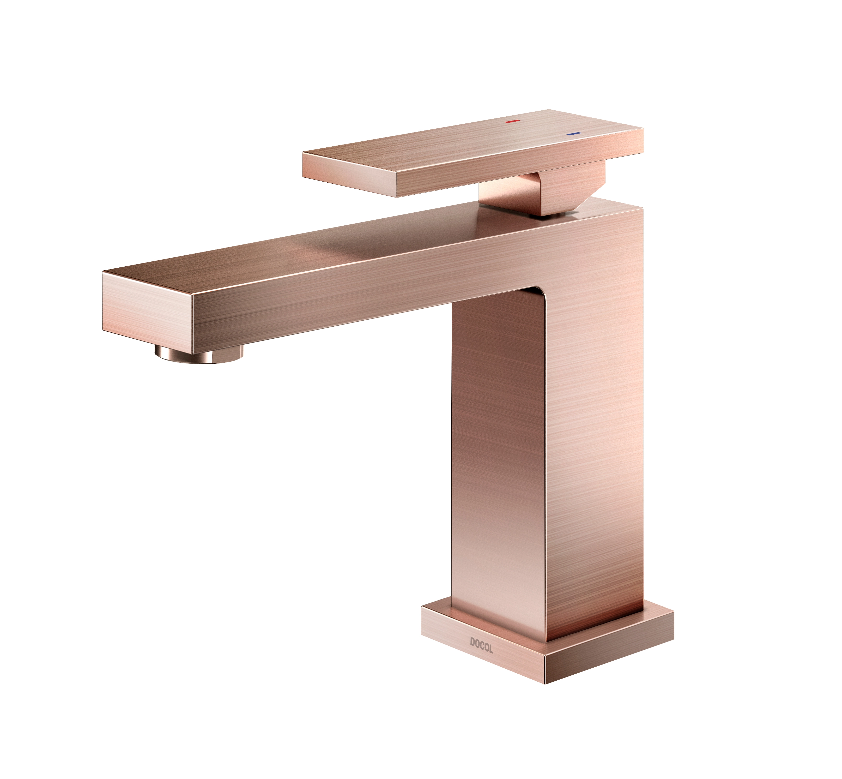 Torneira de Pia para Banheiro com Bica Baixa Rose Gold Escovado New Edge Docol
