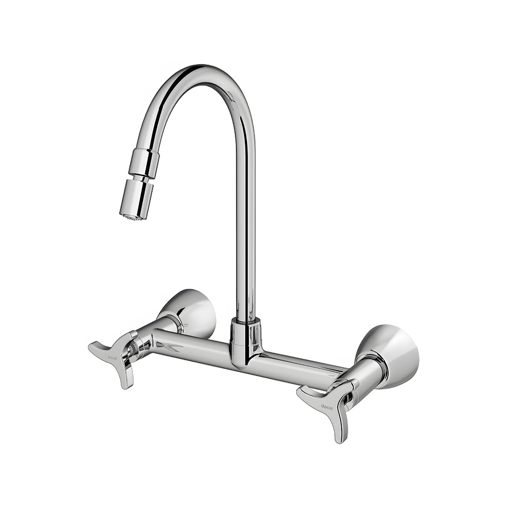 Torneira Misturador Docol Nova Trio 1259106 De Parede Cromada