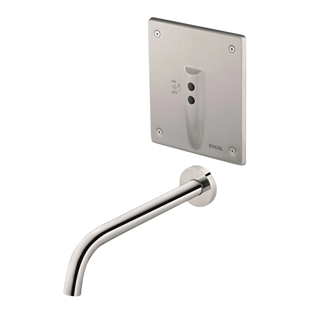 Torneira Automática de Parede para Banheiro com Bica Reta Cromada Eletric On/Off Docol