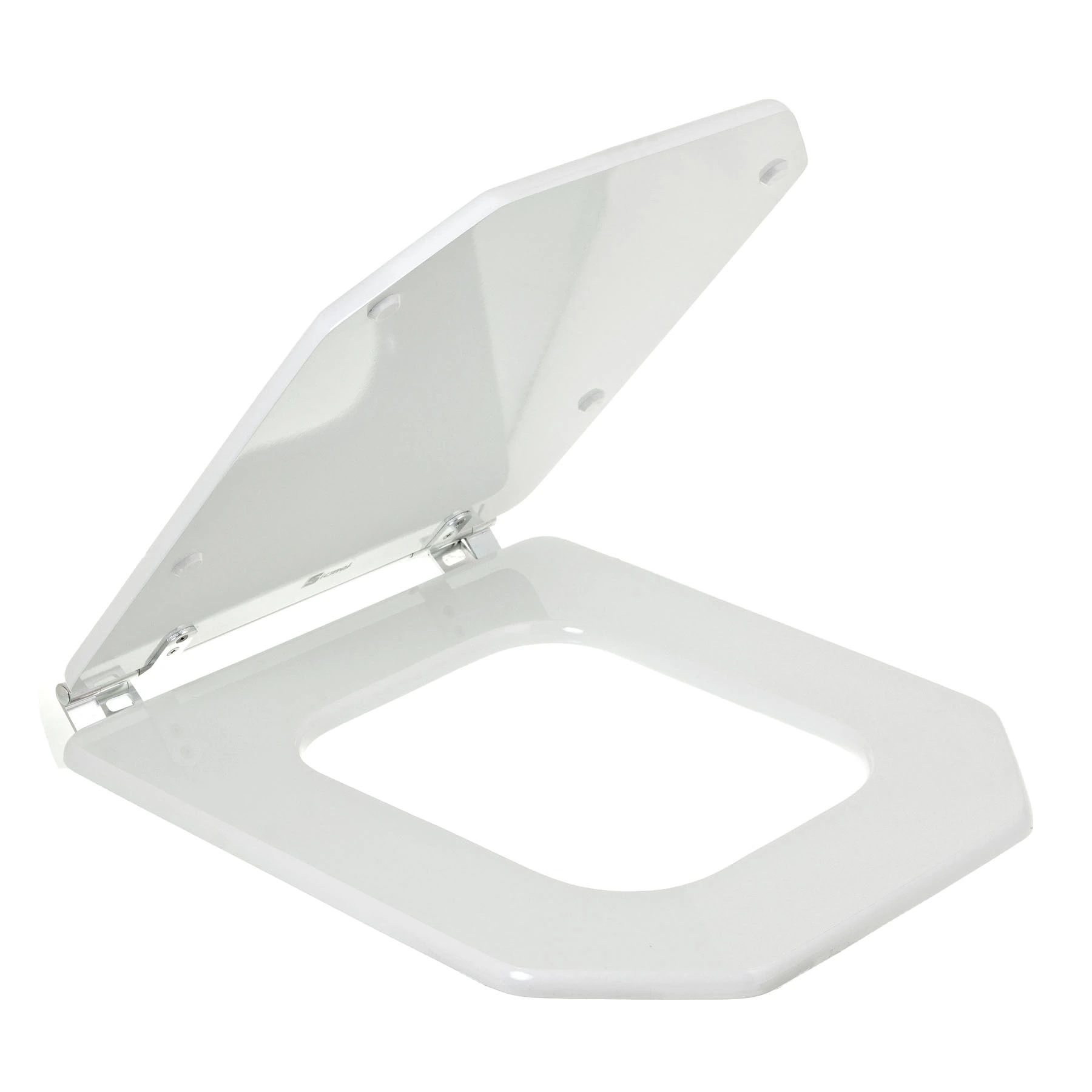 Assento Sanitário Formatos Atrium com Fechamento Comum Quadrado MDF Branco Sicmol