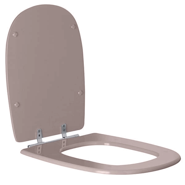 Assento Sanitário Formatos Sabatini com Fechamento Comum Quadrado MDF Salmão Sicmol
