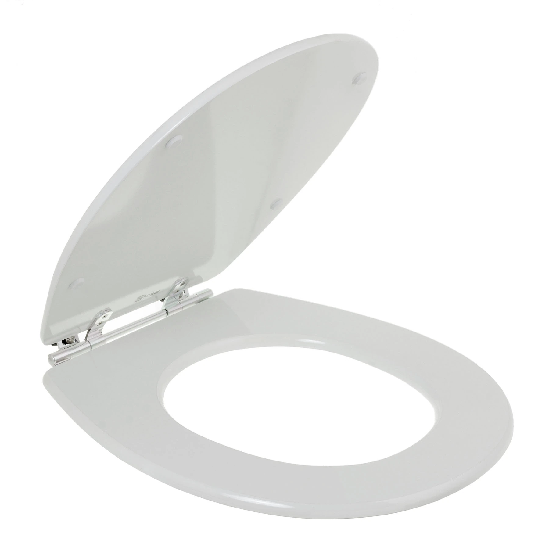 Assento Sanitário Formatos Avalon com Fechamento Comum Oval MDF Branco Sicmol