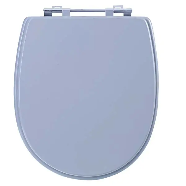Assento Sanitário Formatos Village com Fechamento Comum Oval MDF Cinza Sicmol