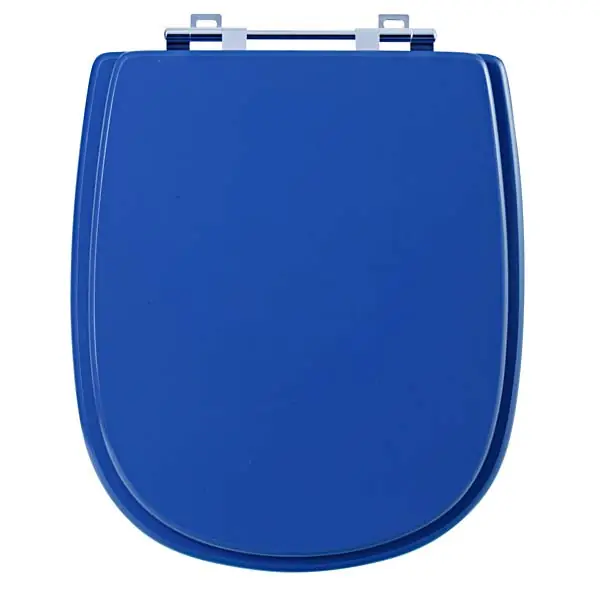Assento Sanitário Formatos Sabatini com Fechamento Comum Quadrado MDF Azul Sicmol