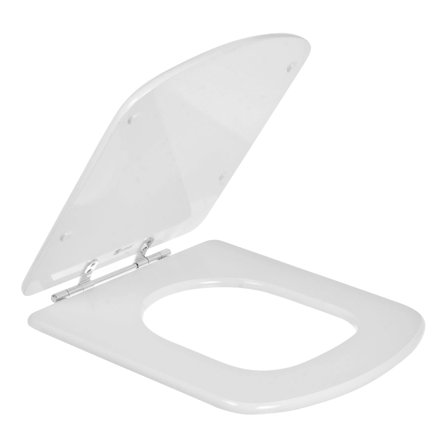 Assento Sanitário Formatos Bali com Fechamento Comum Quadrado MDF Branco Sicmol