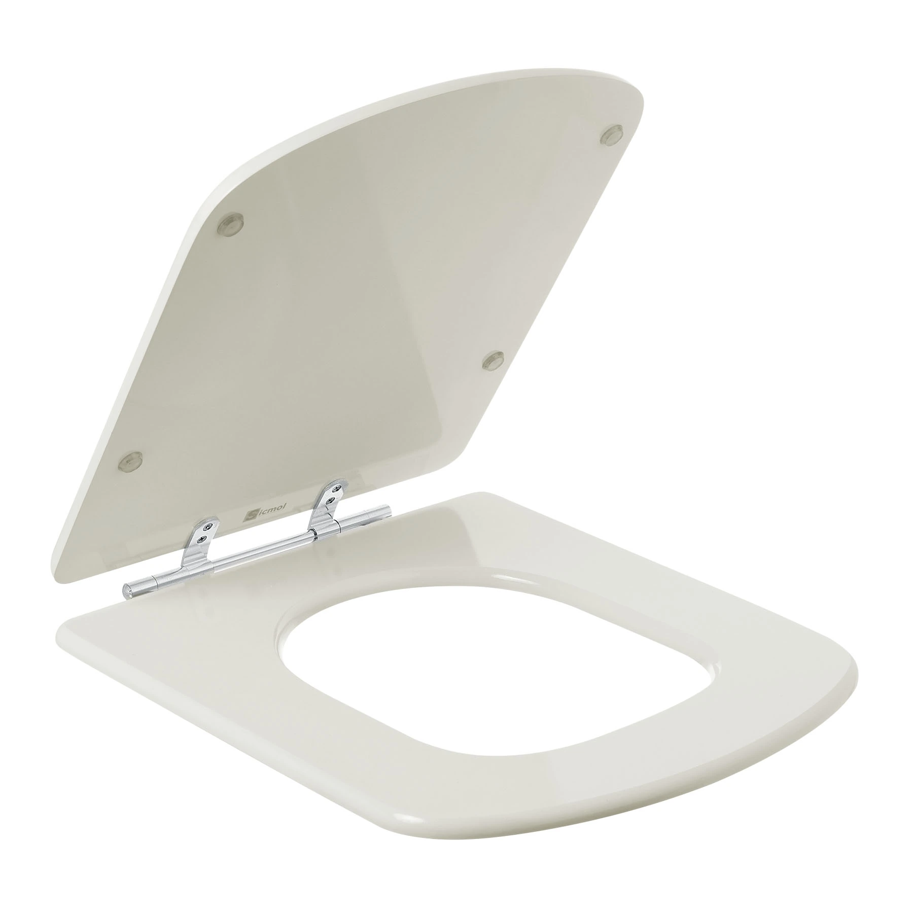 Assento Sanitário Formatos Bali com Fechamento Comum Quadrado MDF Biscuit Sicmol