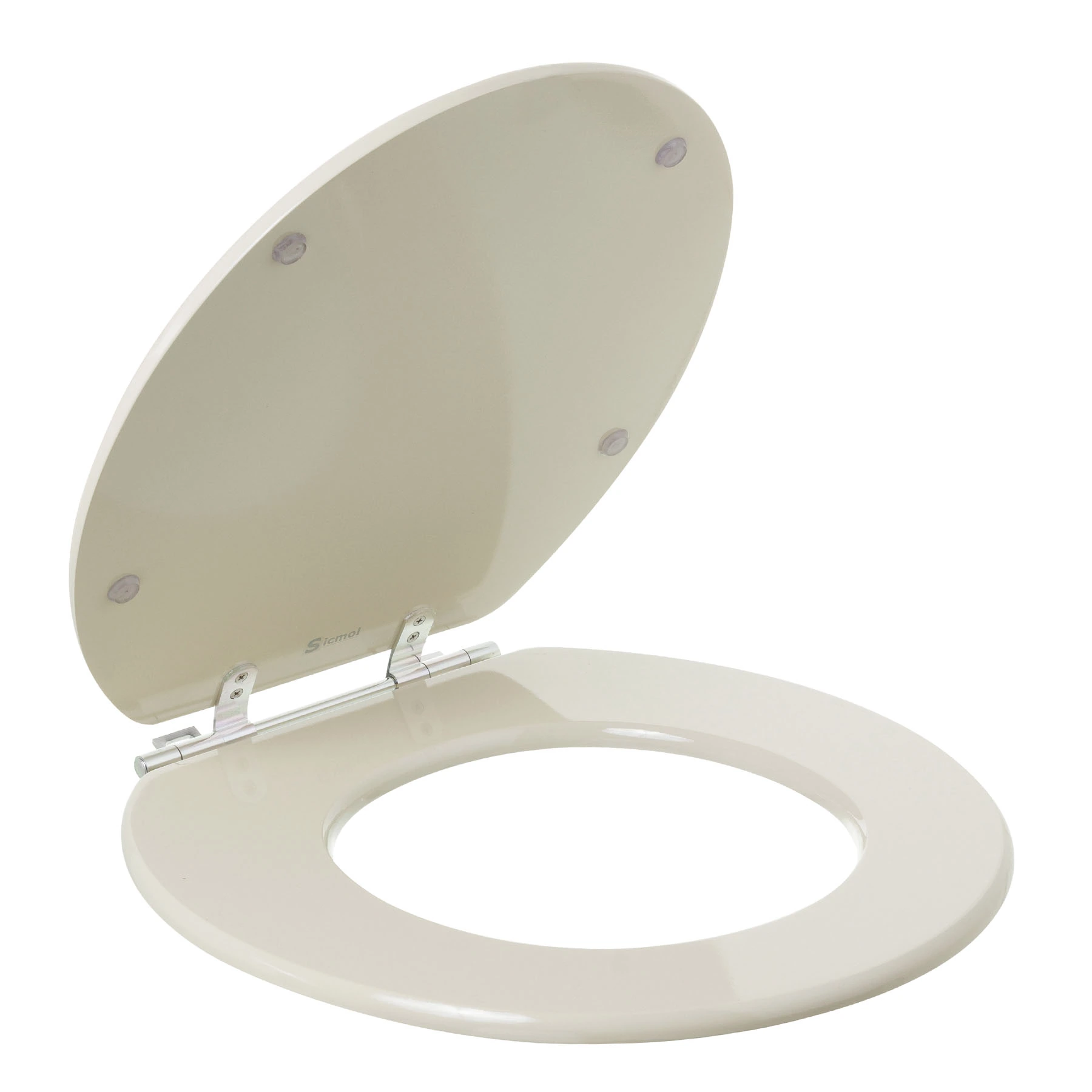 Assento Sanitário Convencional com Fechamento Comum Oval MDF Areia Sicmol