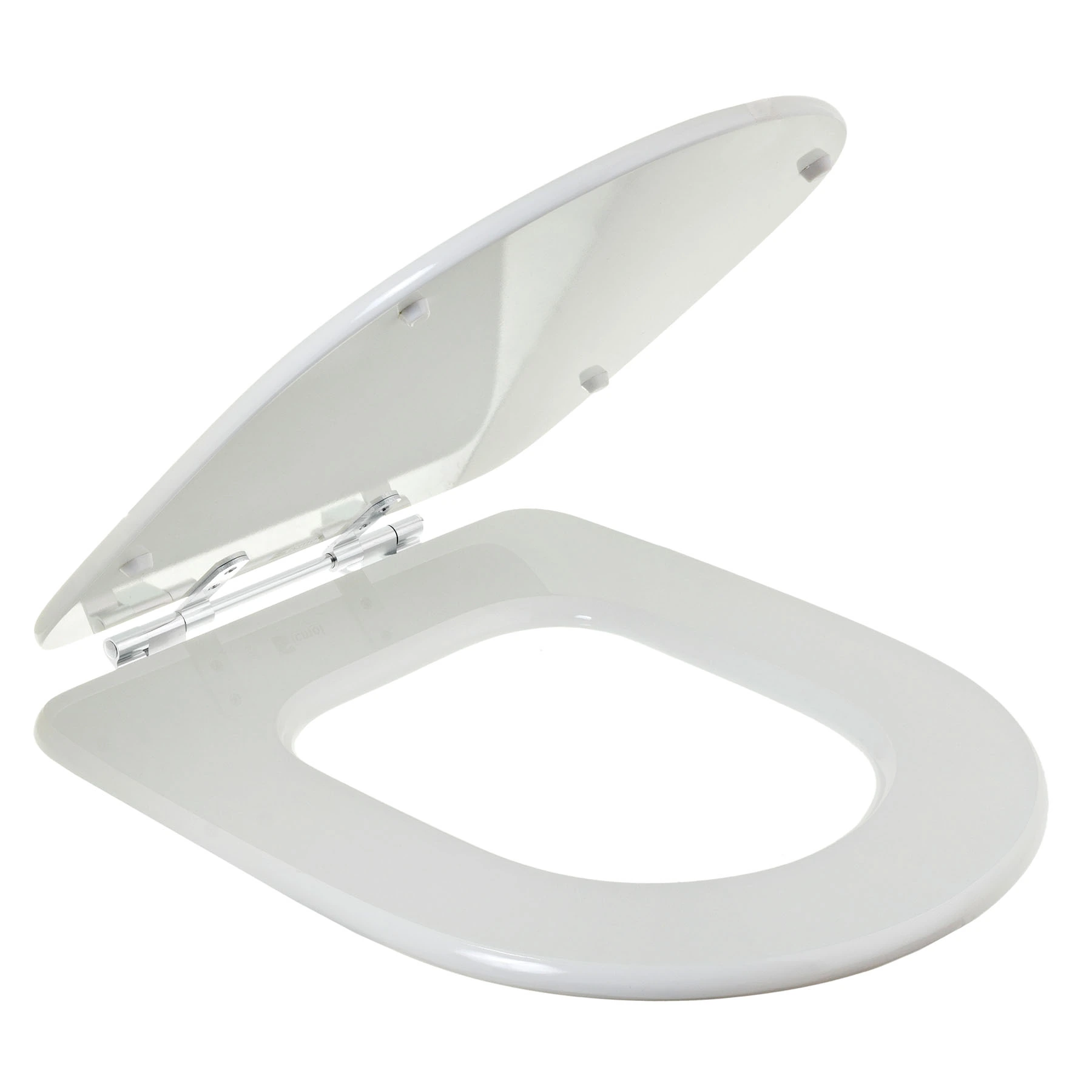Assento Sanitário Formatos Luna com Fechamento Comum Quadrado MDF Branco Sicmol
