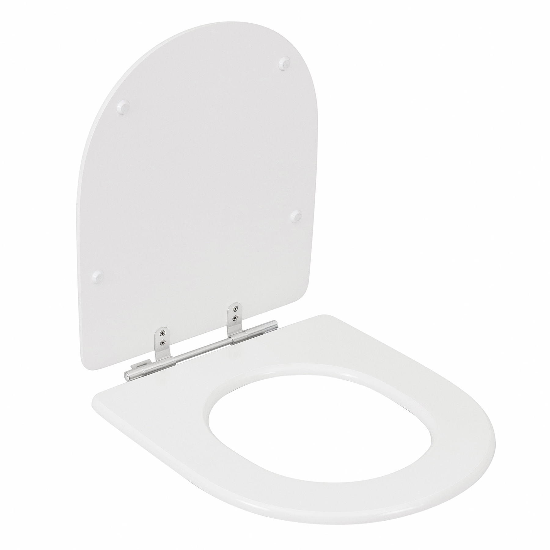 Assento Sanitário Formatos Belle Époque e Oxford com Fechamento Comum Quadrado MDF Branco Sicmol