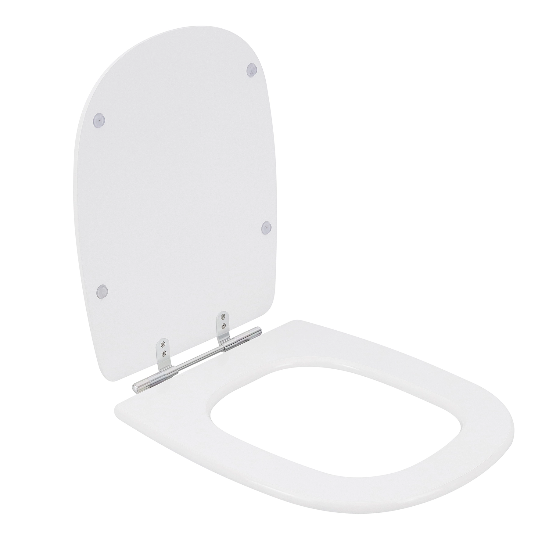 Assento Sanitário Formatos Sabatini e Dona Beja com Fechamento Comum Quadrado MDF Branco Sensea