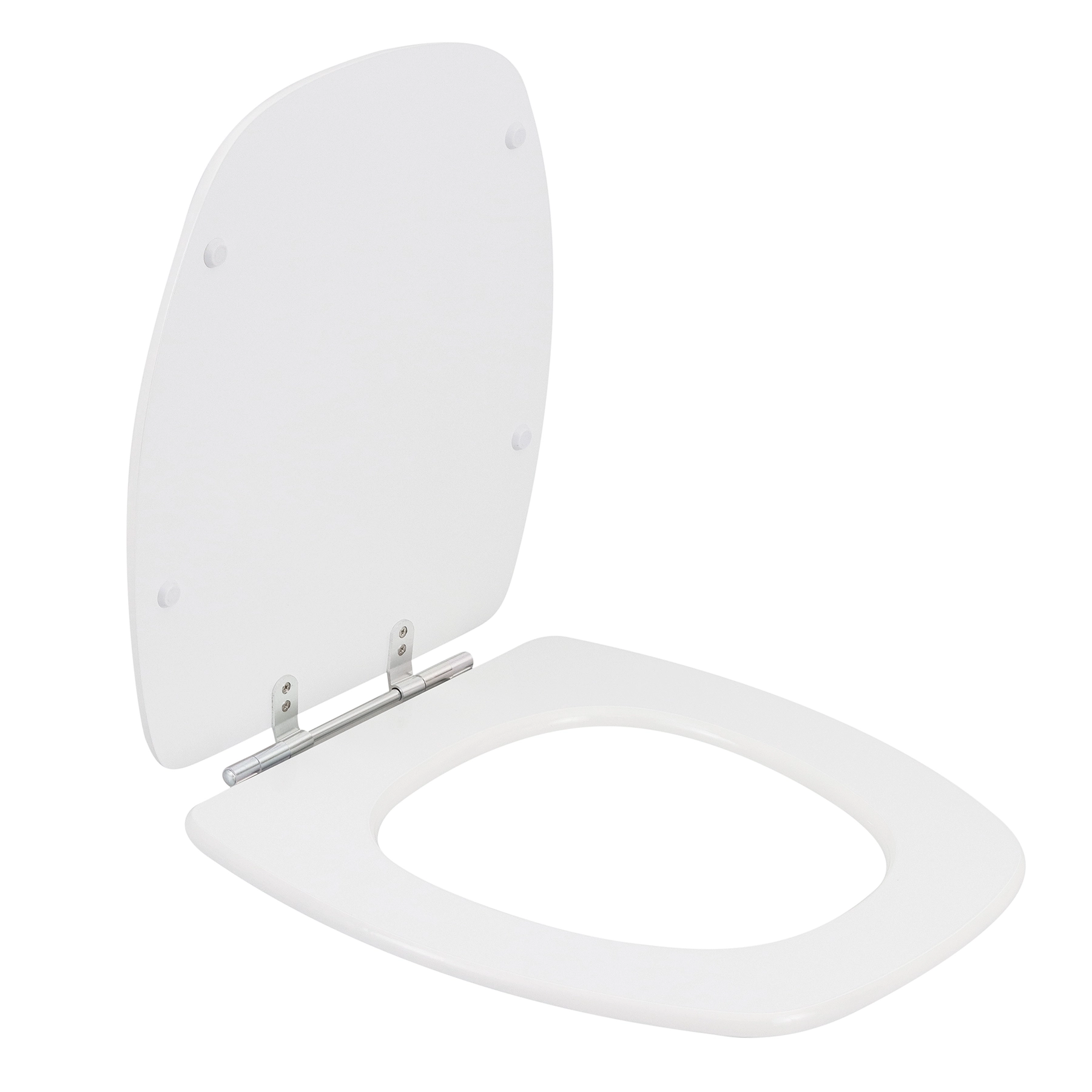 Assento Sanitário Formatos Thema com Fechamento Comum Quadrado MDF Branco Sensea