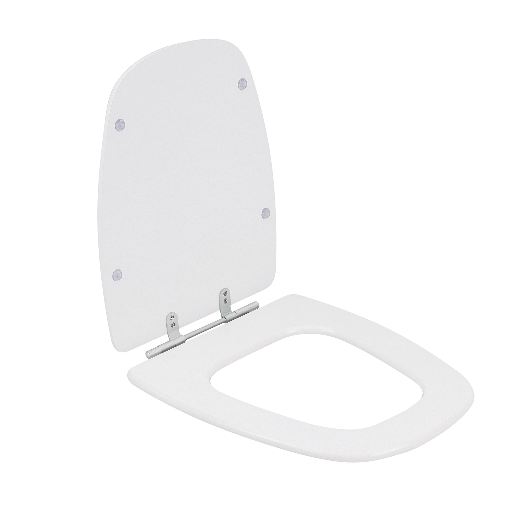 Assento Sanitário Formatos Monte Carlo e Turim com Fechamento Comum Quadrado MDF Branco Sensea