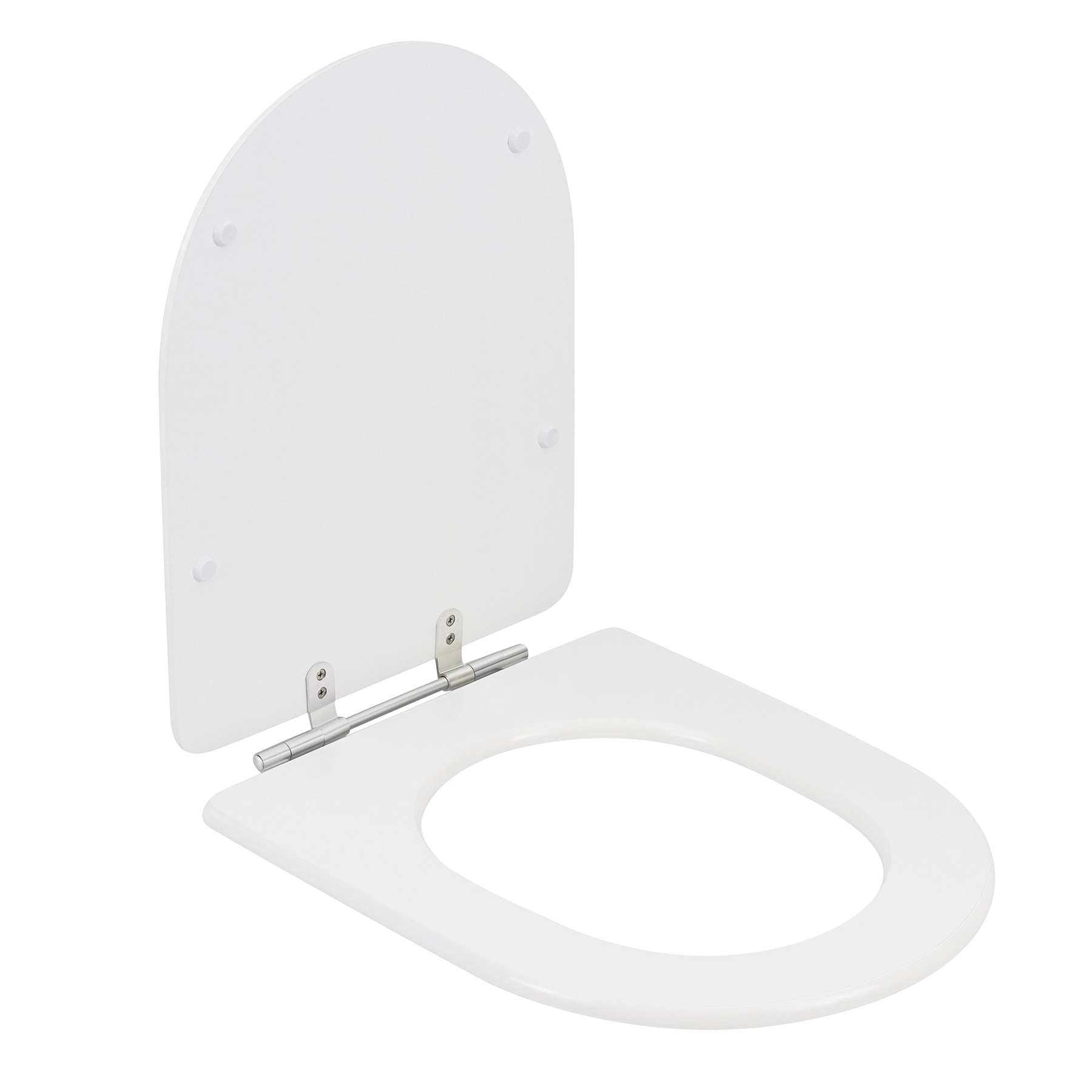 Assento Sanitário Formatos Carrara com Fechamento Comum Quadrado MDF Branco Sensea