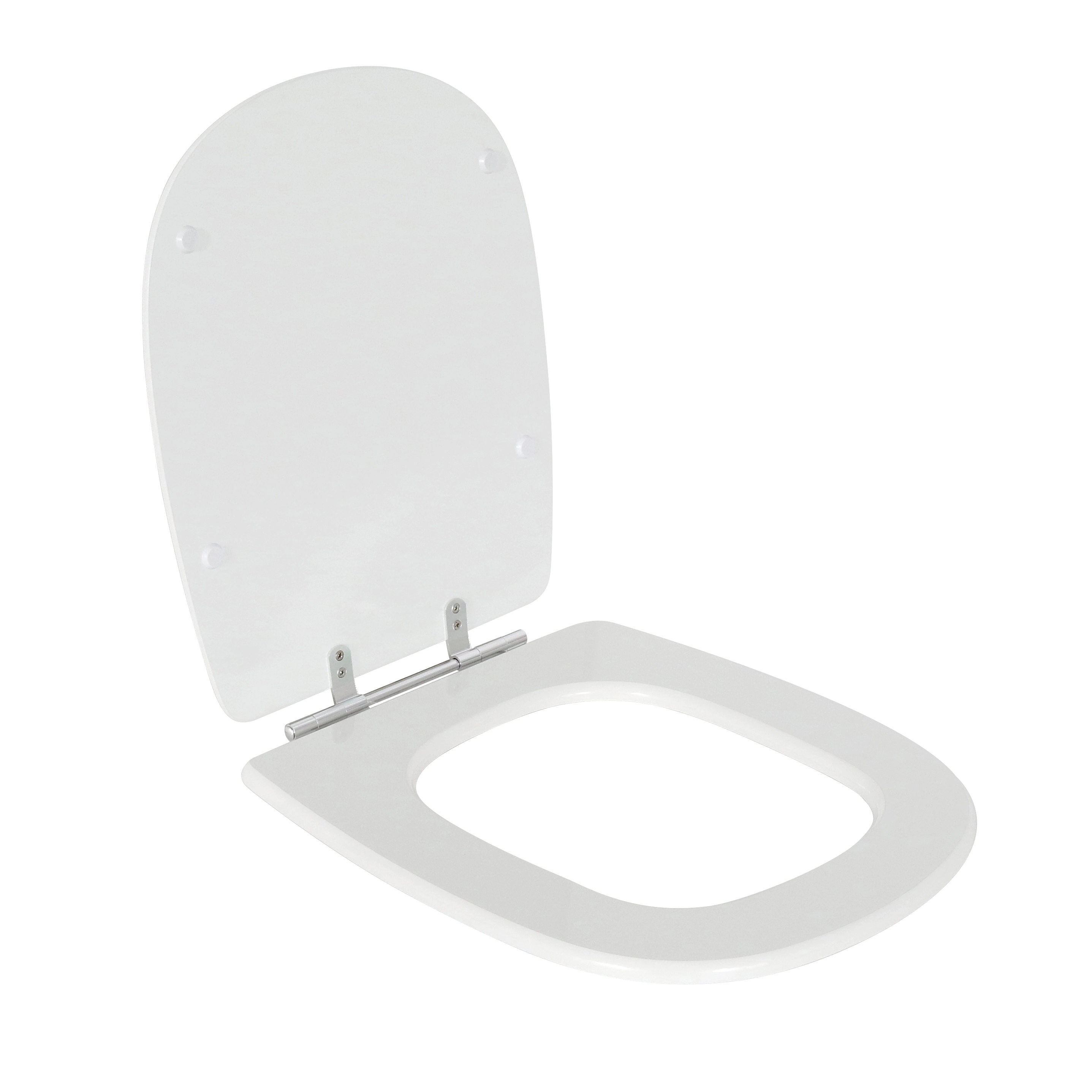 Assento Sanitário Formatos Paris e Ezedra com Fechamento Comum Quadrado MDF Branco Sensea