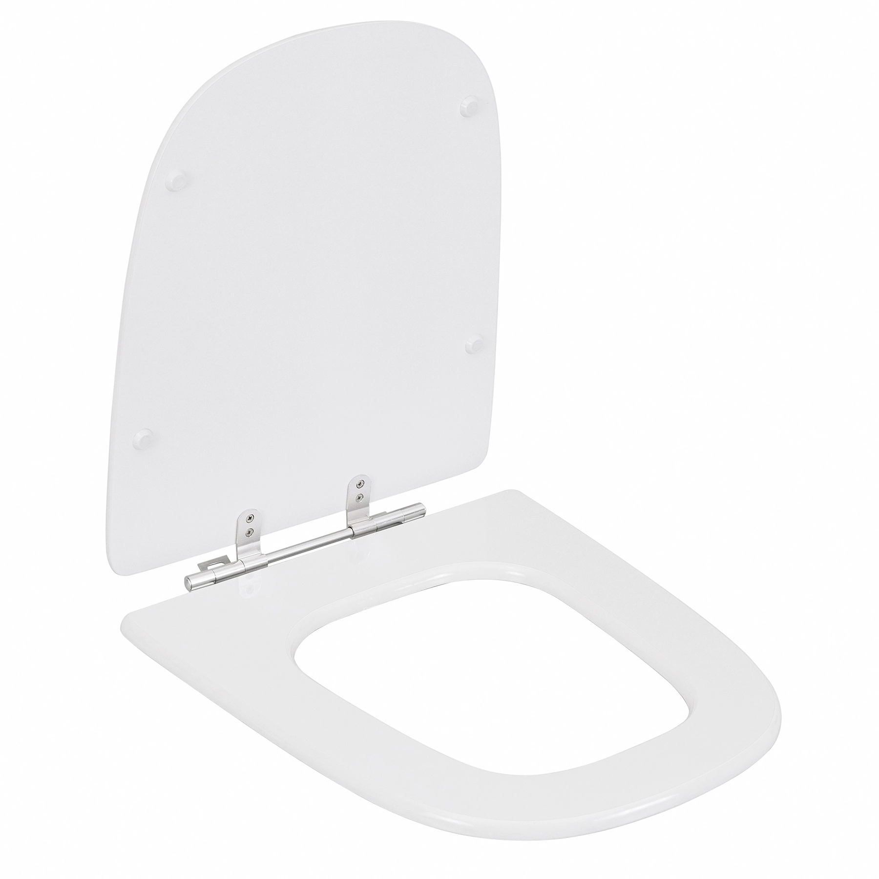 Assento Sanitário Formatos Ibiza com Fechamento Comum Quadrado MDF Branco Sensea