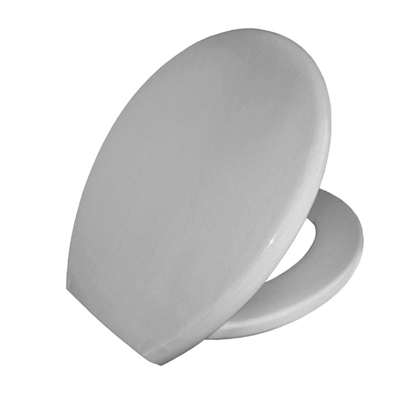 Assento Sanitário Almofadado Convencional com Fechamento Comum Oval Polipropileno Cinza Sicmol