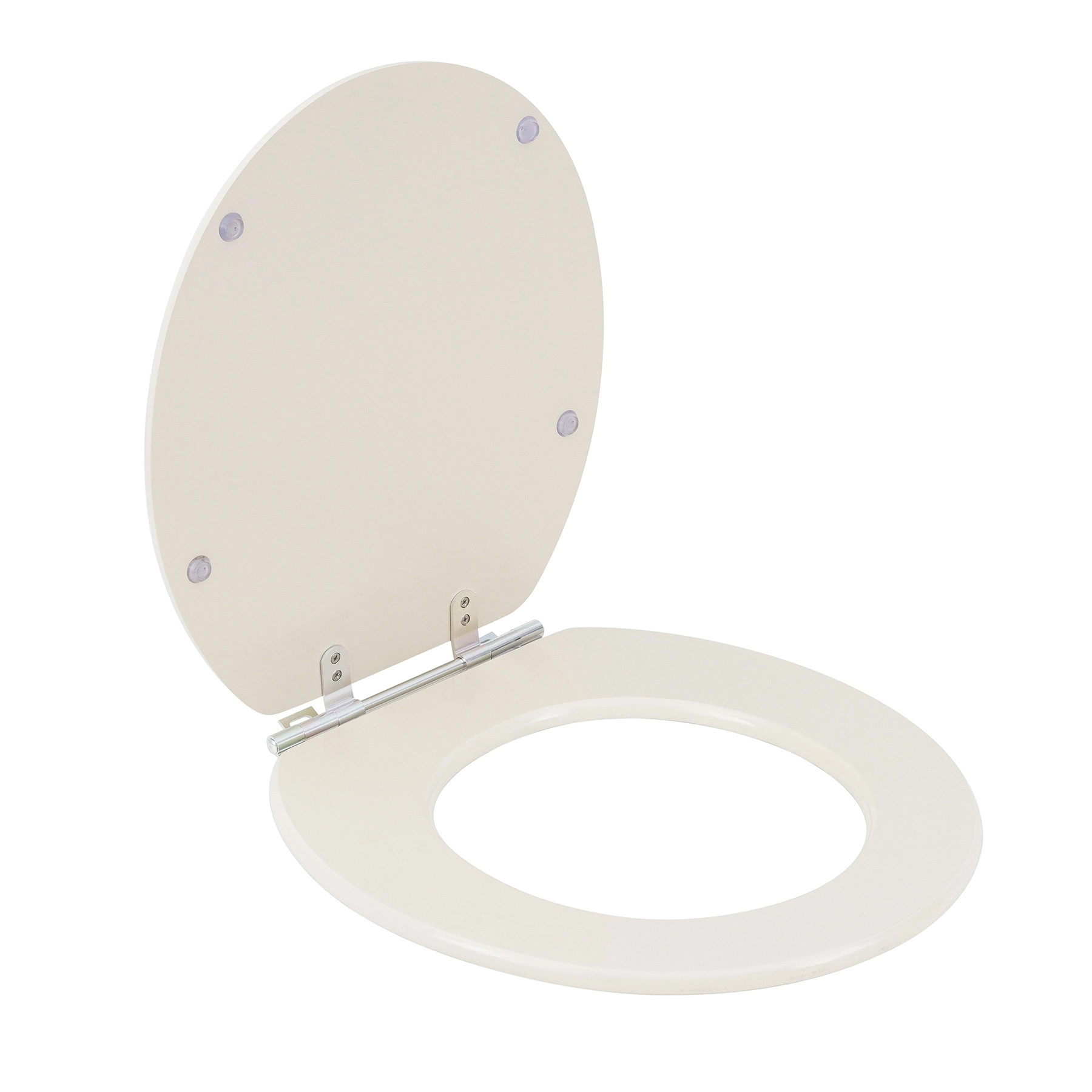 Assento Sanitário Convencional com Fechamento Comum Oval MDF Creme Sensea