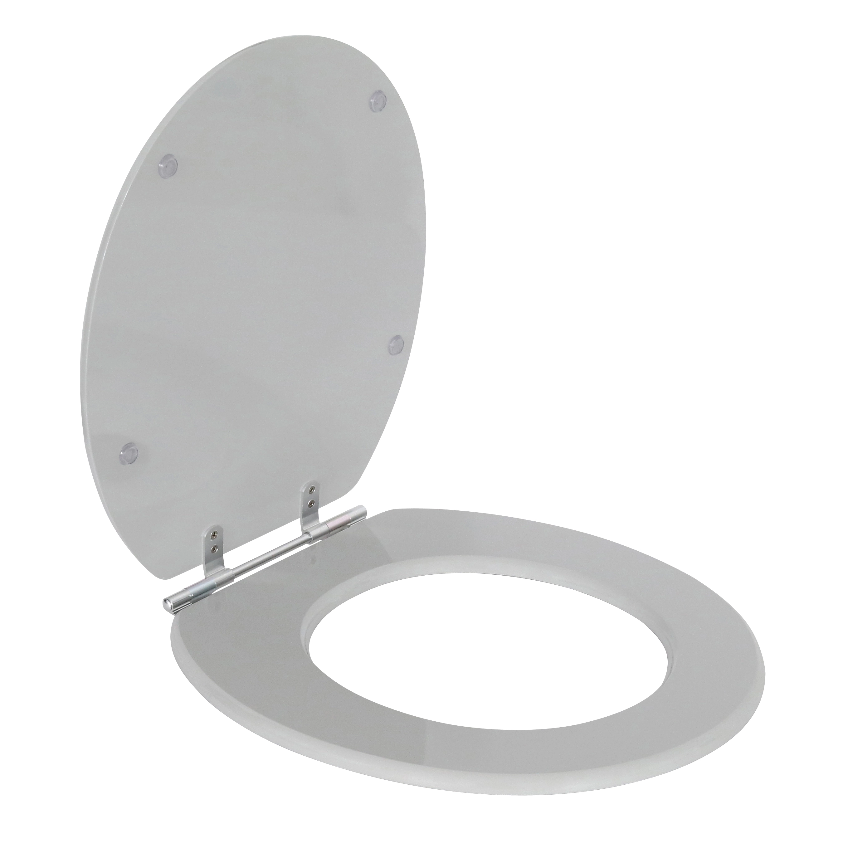 Assento Sanitário Convencional com Fechamento Comum Oval MDF Cinza Real Sensea